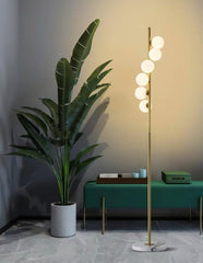 6-Bulb Golden Floor Lamp