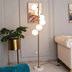 6-Bulb Golden Floor Lamp